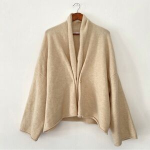 Zara cream cozy oversized cardigan with gold button appliqué women’s size M